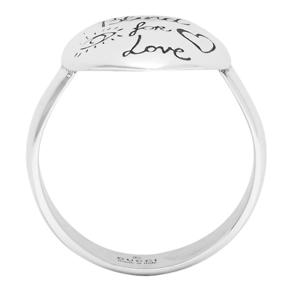 Gucci Silver 'Blind For Love' Heart Ring NWT 6.75 - Picture 7 of 8